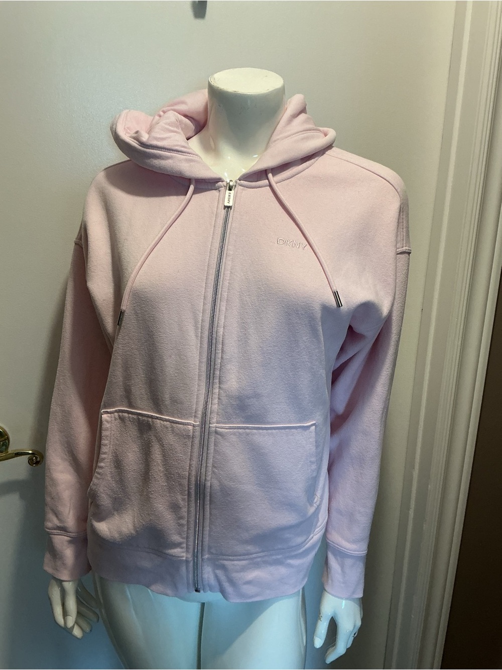 DKNY Pale Pink Full-Zip Hoodie Jacket